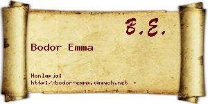 Bodor Emma névjegykártya
