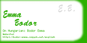 emma bodor business card